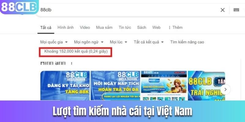 Lượt tìm kiếm nhà cái 88CLB tại Việt Nam